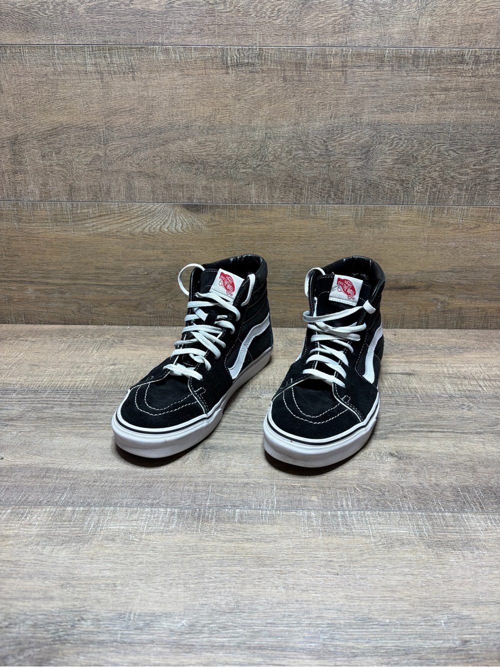 Vans Black & White Sk8-Hi High-Top Skate Sneakers